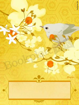 ES161-mandarin-tree-branches-bird-bookplate