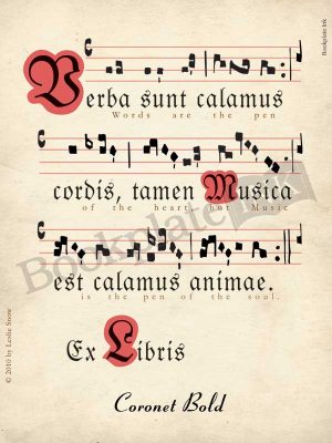 LS100-Latin-chant-music-manuscript-bookplate